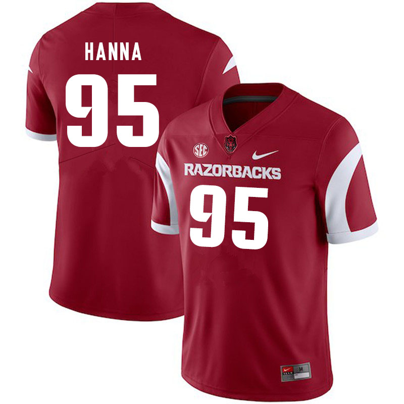 Men #95 Morgan Hanna Arkansas Razorbacks College Football Jerseys Sale-Cardinal